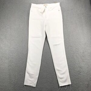 MADEWELL Jeans Size 27 Skinny 10"‎ High Rise Distressed White Denim NEW